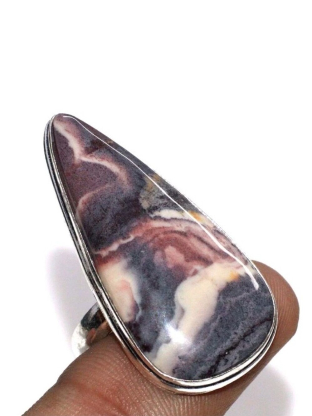 Pink Porcelain Jasper Gemstone Jewelry 925 Sterling Silver Handmade Ring